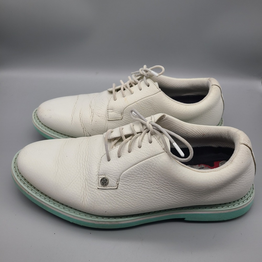 G/FORE Mens Gallivanter Spikeless Golf Shoes Snow White Mint Green 10